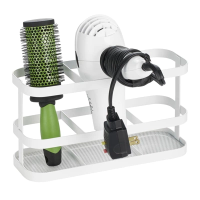 MDesign Steel Bath Countertop/Vanity Hair Care Storage Organizer Basket - Image 8