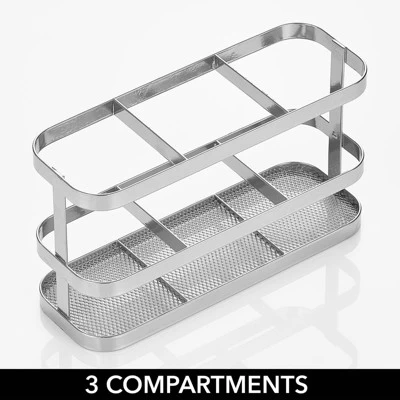 MDesign Steel Bath Countertop/Vanity Hair Care Storage Organizer Basket - Image 3