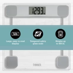 Clear Glass Weight Scale Silver - Thinner