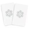 2pk Crystal Snowflake Hand Towel Set White - Linum Home Textiles