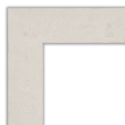 44" X 33" Non-Beveled Rustic Plank White Bathroom Wall Mirror - Amanti Art - Image 2