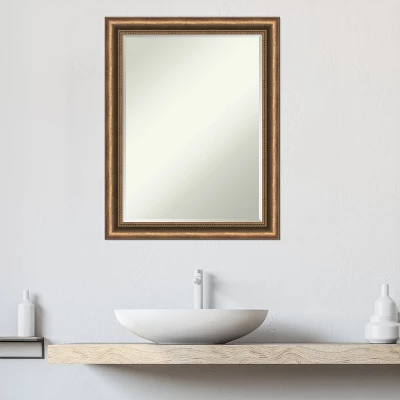 Amanti Art Manhattan Bronze Narrow Petite Bevel Wood Bathroom Wall Mirror 28 X 22 In. - Image 8