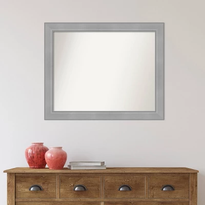 32" X 26" Non-Beveled Vista Brushed Nickel Bathroom Wall Mirror - Amanti Art - Image 5