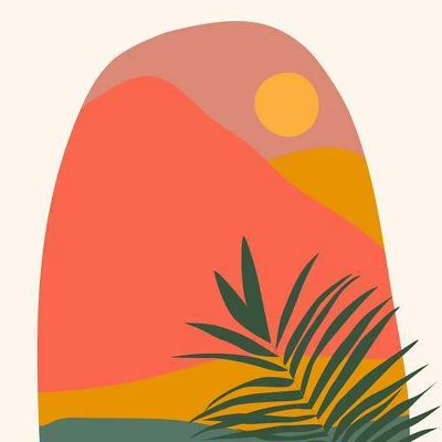 Oris Eddu Tropical Landscape Shower Curtain Red - Deny Designs - Image 2