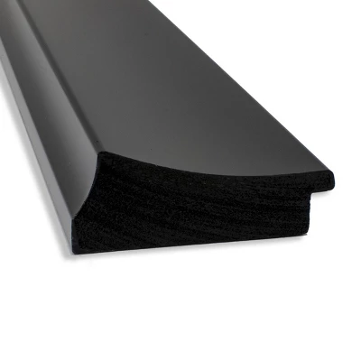 44" X 33" Non-Beveled Grand Bathroom Wall Mirror Black - Amanti Art