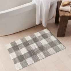 Farmhouse Living Buffalo Check Bath Rug - 20"x30" - Elrene Home Fashions