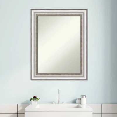 23" X 29" Non-Beveled Salon Silver Bathroom Wall Mirror - Amanti Art - Image 7