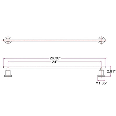 24" Geneva Contemporary Towel Bar Satin Nickel - Design House - Image 2