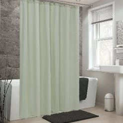 Montauk Accents Bliss Sage Green Water Resistant Fabric Shower Liner - Standard Size