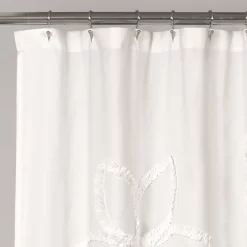 Single Ruffle Flower Shower Curtain - Lush Décor
