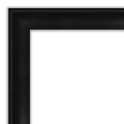 32" X 26" Non-Beveled Grand Narrow Bathroom Wall Mirror Black - Amanti Art - Image 2
