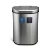 Nine Stars 18.5gal Motion Sensor D-Shape Stainless Steel Recycling Trash Can