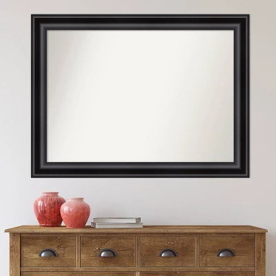 44" X 33" Non-Beveled Grand Bathroom Wall Mirror Black - Amanti Art - Image 6