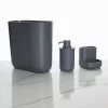 3pc Cade Bath Accessories Charcoal - IDESIGN