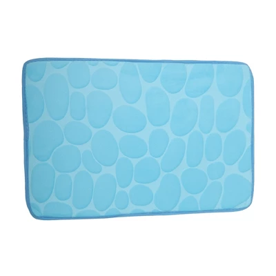 Unique Bargains Cobblestone Pattern Bathroom Rugs Polyester Bath Mat Machine Washable Blue 80x50cm - Image 4