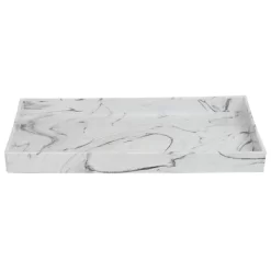 Home Basics Faux Marble Vanity Tray, White