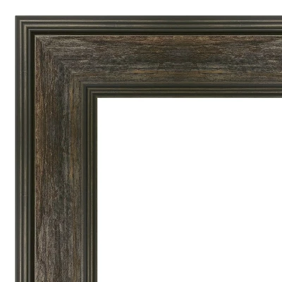 24" X 30" Non-Beveled Rail Rustic Char Bathroom Wall Mirror - Amanti Art - Image 2