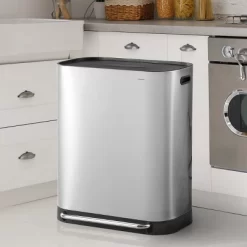 Happimess Beni Kitchen Trash/Recycling 16-Gallon Double-Bucket Step-Open Trash Can