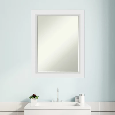 Amanti Art Blanco White Petite Bevel Wood Bathroom Wall Mirror 28 X 22 In. - Image 6