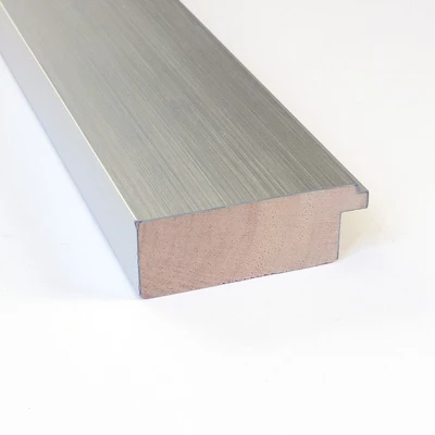 Amanti Art Brushed Sterling Silver Petite Bevel Wood Bathroom Wall Mirror 28 X 22 In. - Image 2