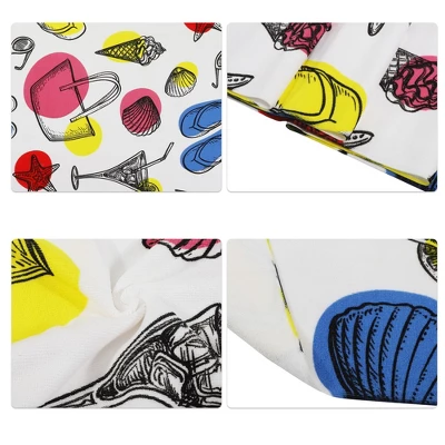 Unique Bargains Soft Absorbent Beach Towel Wine Glass Pattern Classic Design Colorful 59"x30" For Beach 1 Pcs - Image 2