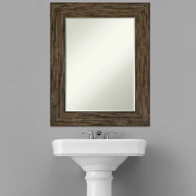 Amanti Art Fencepost Petite Bevel Wood Bathroom Wall Mirror - Image 7