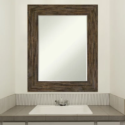 Amanti Art Fencepost Petite Bevel Wood Bathroom Wall Mirror - Image 4