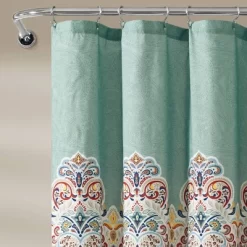 72"x72" Boho Chic Shower Curtain Seafoam - Lush Décor