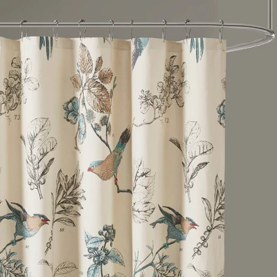 Ramsey Birds Cotton Printed Shower Curtain Khaki