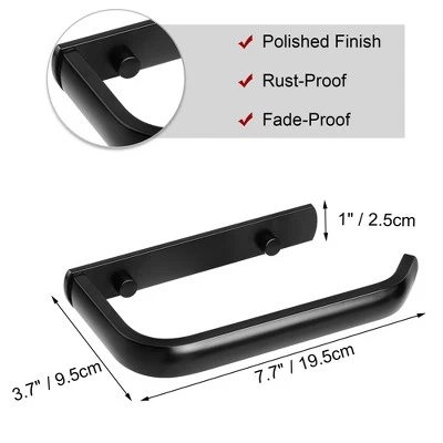 Unique Bargains Bathroom Aluminum Alloy Matte Fixed Toilet Paper Holders Black 1 Pc - Image 5
