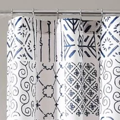 72x72 Monique Shower Curtain Blue – Lush Décor