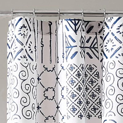 72x72 Monique Shower Curtain Blue – Lush Décor