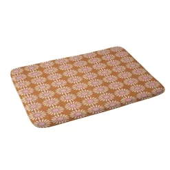 Schatzi Brown Retro Jumbo Daisy Heavy Memory Foam Bath Mat Pink - Deny Designs