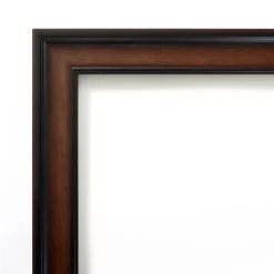 Amanti Art Cyprus Walnut Narrow Petite Bevel Wood Bathroom Wall Mirror 27 X 21 In.