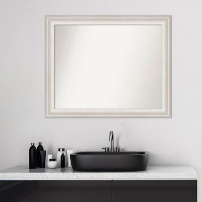 33" X 27" Non-Beveled Trio White Wash Silver Bathroom Wall Mirror - Amanti Art - Image 7