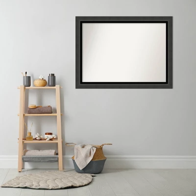 43" X 32" Non-Beveled Tuxedo Black Bathroom Wall Mirror - Amanti Art - Image 7