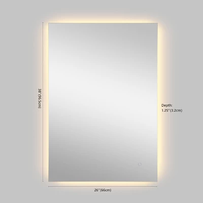 Nora Rectangular Frameless Anti-Fog Aluminum Back-lit Tri-color LED Bathroom Vanity Mirror With Smart Touch Control - Image 9