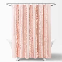 Belle Shower Curtain Blush - Lush Décor