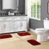 3pc Traditional Nylon Washable Bathroom Rug Set Chilli Pepper - Garland Rug
