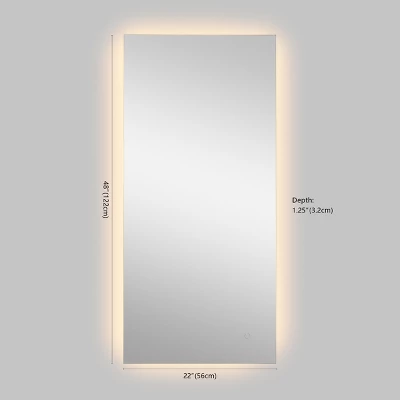 Nora Rectangular Frameless Anti-Fog Aluminum Back-lit Tri-color LED Bathroom Vanity Mirror With Smart Touch Control - Image 8