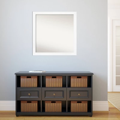 29" X 29" Non-Beveled Cabinet Narrow Bathroom Wall Mirror White - Amanti Art - Image 4