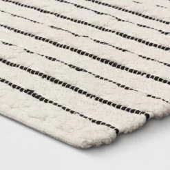 Striped Bath Rug White/Black - Opalhouse™