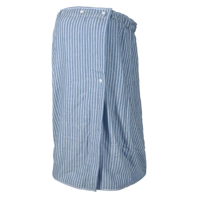 Unique Bargains Soft Absorbent Bath Towel Thin Striped Bath Towel For Bathroom With Adjustable Button 27.8" Length 1 Pc - Image 8