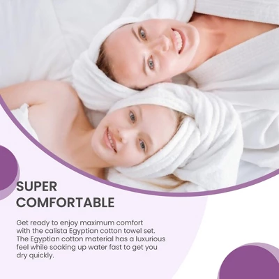 Ultra-Soft Cotton Highly Absorbent Solid Quick-Drying Towel Sets By Blue Nile Mills - Image 5