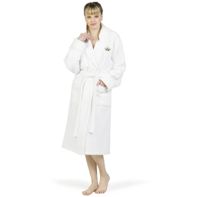 Waffle Terry Bathrobe With Cheetah Crown Design - Linum Home Textiles - Image 2