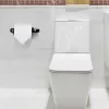Unique Bargains Bathroom Aluminum Alloy Matte Fixed Toilet Paper Holders Black 1 Pc
