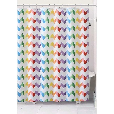GoodGram Home Vivid Rainbow Chevron Fabric Shower Curtain - Standard Size