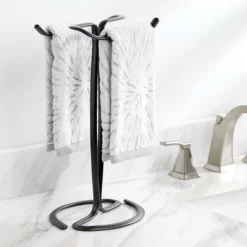 MDesign Fingertip Towel Holder For Bath Vanity Countertop