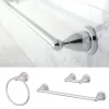3pc Traditional Solid Brass Chrome Towel Bar Bath Accessory Set - Kingston Brass