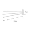 Unique Bargains Kitchen Bathroom Plastic 3-Bar Rotation Towel Rack Hooks And Hangers White 1 Pc